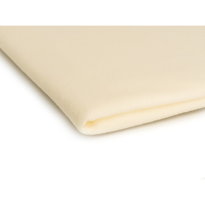 Fleece anyag, 300 g/m², Ekru szín, 100% poliészter, 50cm x 155cm