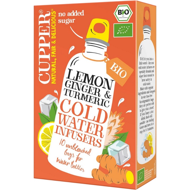 Cupper Lemon Ginger & Turmeric Cold Water Infusers tea, Eco, 27 g
