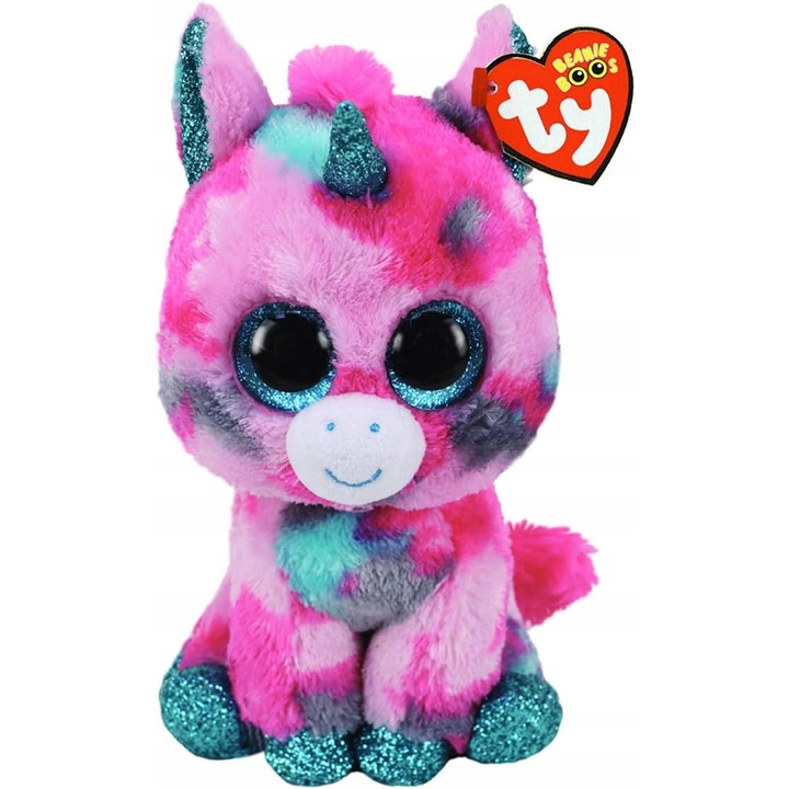 Jucarie de plus, Beanie Boo's, Unicorn, 15cm