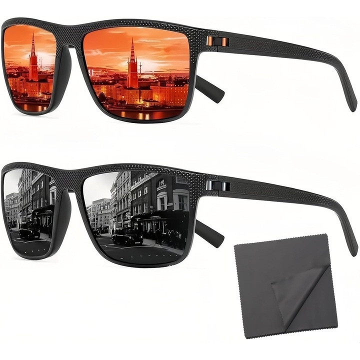 Ochelari de soare unisex, polari, UV400, design modern, fara marca, pentru activitati in aer liber