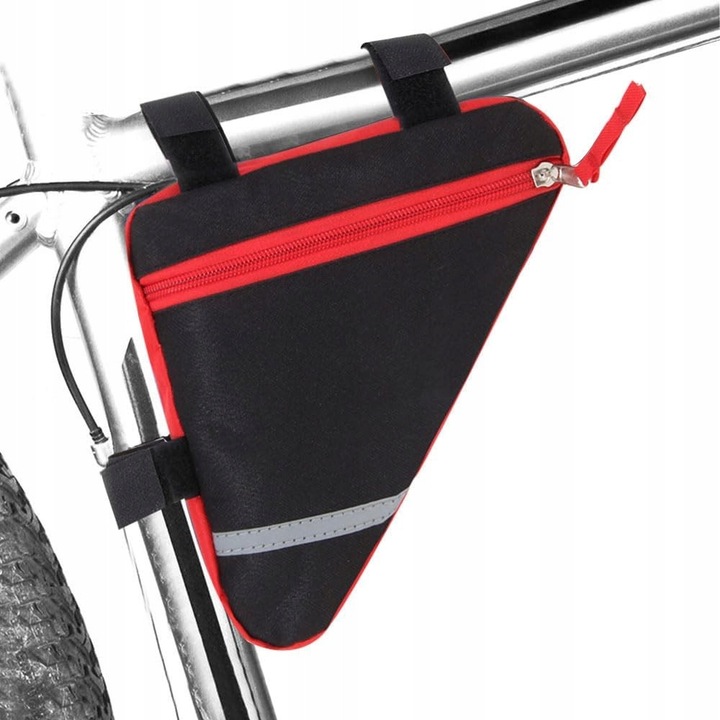 Geanta bicicleta, triangulara, waterproof, 20x23x18,5cm, capacitate mare, montare usoara