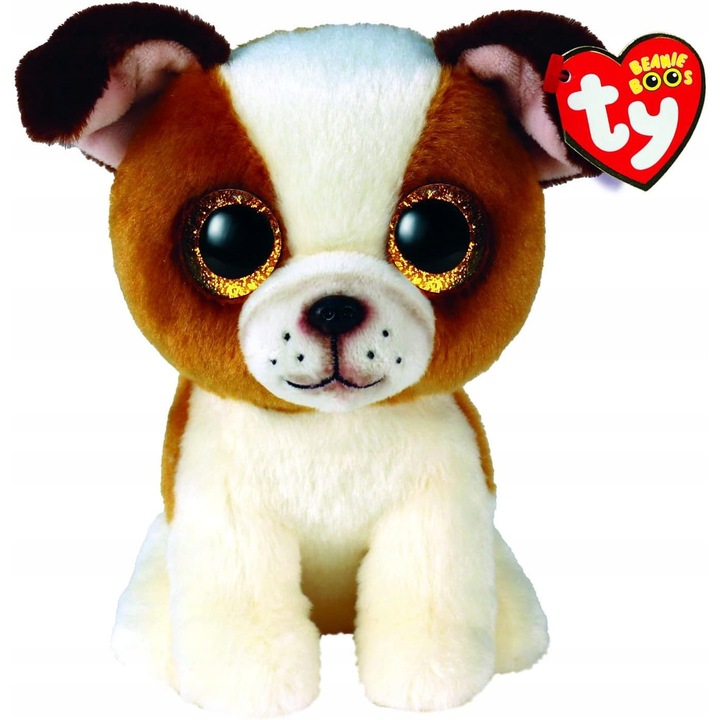 Плюшено кученце Beanie Boo, 15 см, кафяво-черно, идеално за подарък