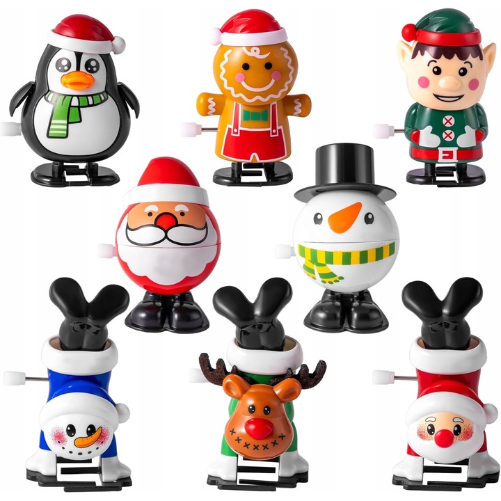 Set 8 figurine de Craciun, design unic, siguranta garantata