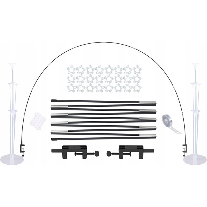 Set arc pentru baloane, 365cm, transparent/alb, utilizare multipla, usor de montat