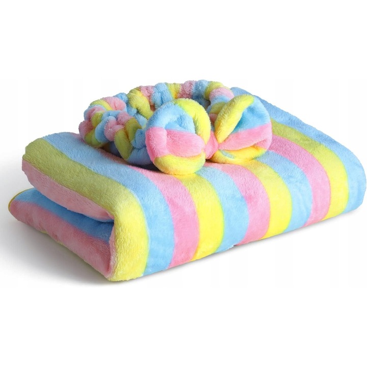 Patura moale 100x150cm cu banda elastica pentru par, set