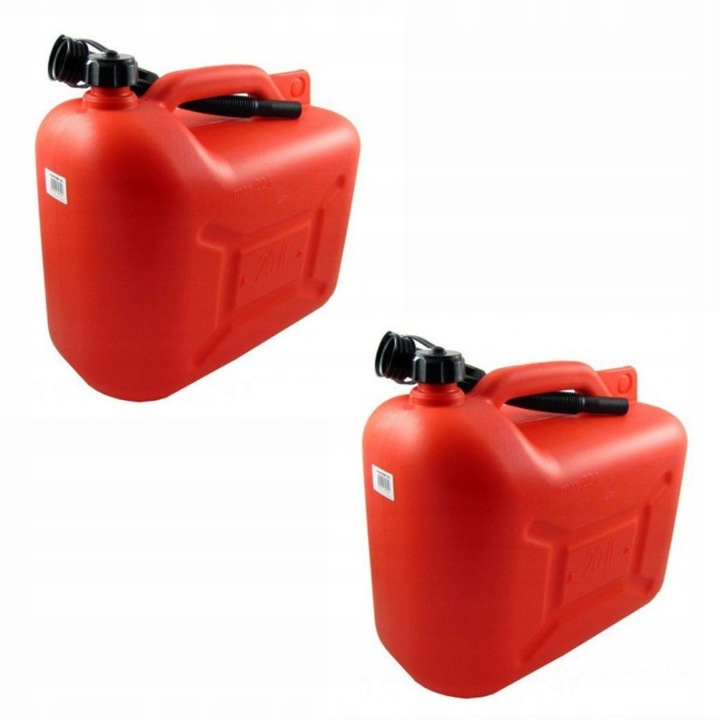 Set canistre combustibil 20L, DBautomotive, rosu, 2 bucati, dimensiuni 40x21x35cm