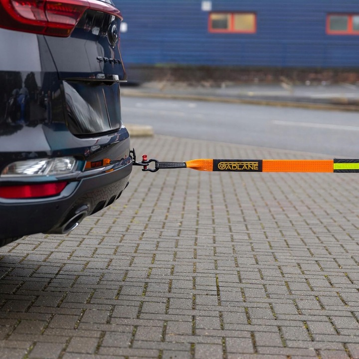 Set sistem de tractare 10T, 5m, 2 sekle D-Ring, manusi de protectie, portocalie