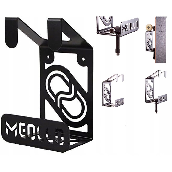 Стойка за стена за скейтборд, 100% стомана, модерен дизайн, лесен монтаж, вътрешен/външен