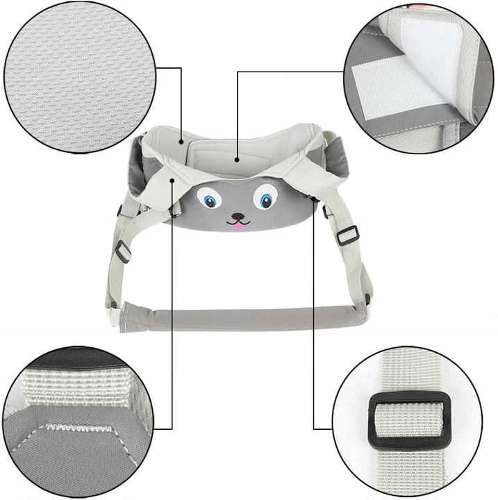 Ham de mers pentru bebelusi, Vicloon, ajustabil, bumbac si poliester, gri