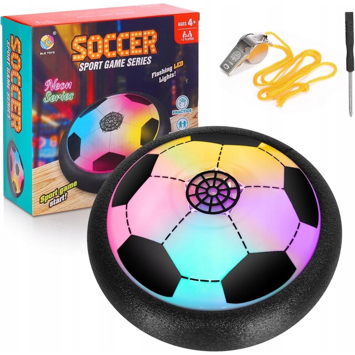 Minge fotbal LED, activitate pentru copii, 3-7 ani, siguranta, multicolor, interior