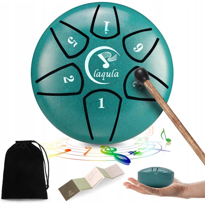 Toba mini, instrument de relaxare, 6 tonuri, set cu ciocanel
