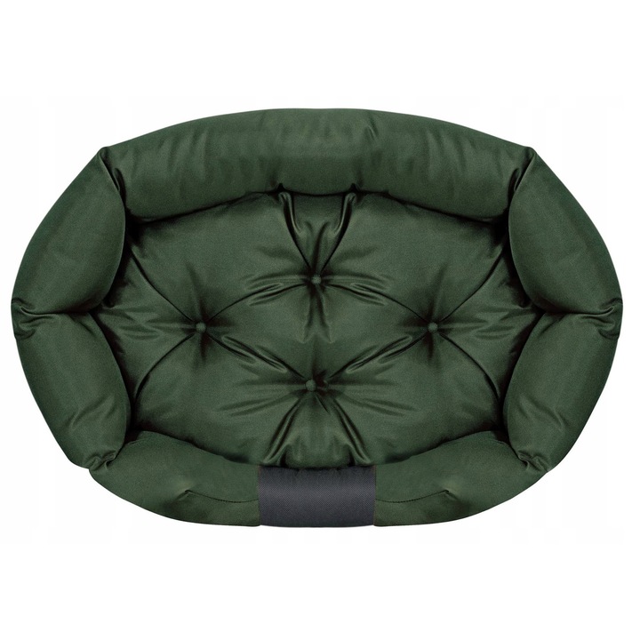Culcus oval pentru caini si pisici, personalizat, verde, 115x95cm, impermeabil, marime XL