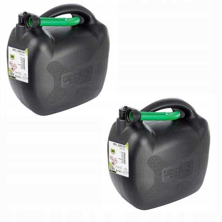 Canistre plastic pentru combustibil 20L oval negru, set 2 bucati