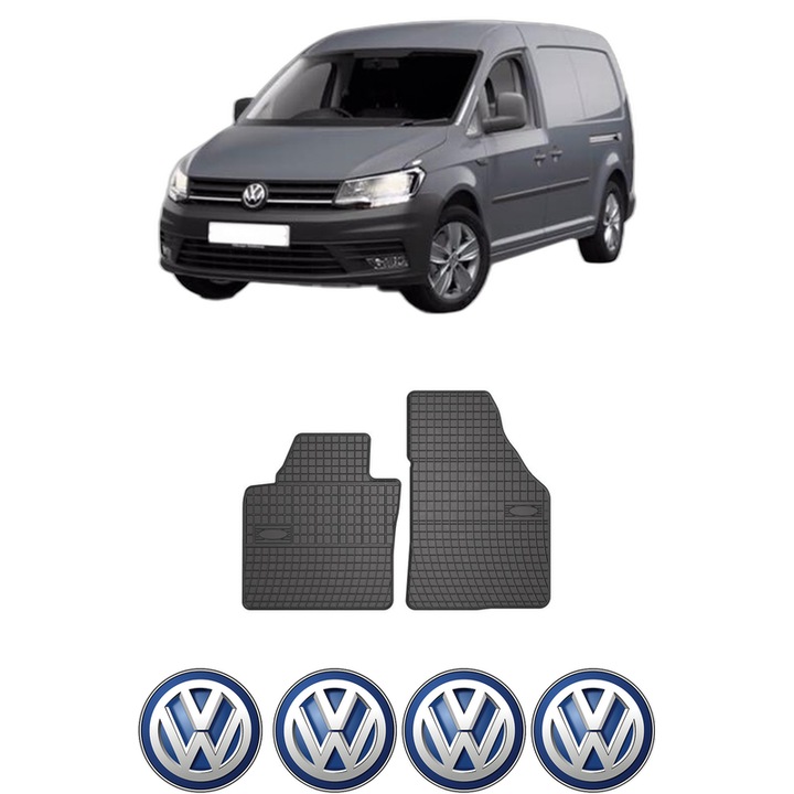 Set covorase presuri Volkswagen CADDY IV MPV (SAB, SAJ) din 2015-2020, auto, din cauciuc thermoplastic, 4 Stickere auto cu Volkswagen