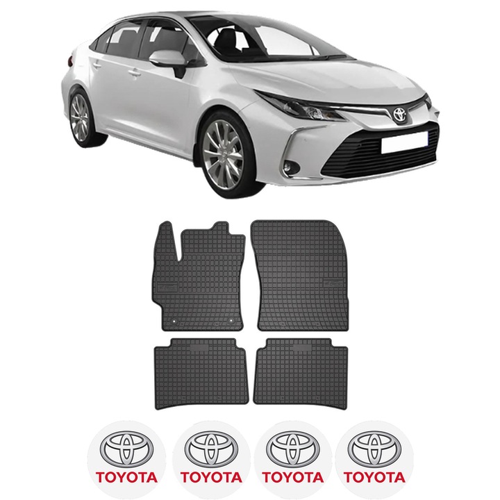 Set covorase presuri TOYOTA COROLLA Hatchback (_E21_, _EA1_, _EH1_) din 2018-2023, auto, din cauciuc thermoplastic, 4 Stickere auto cu TOYOTA