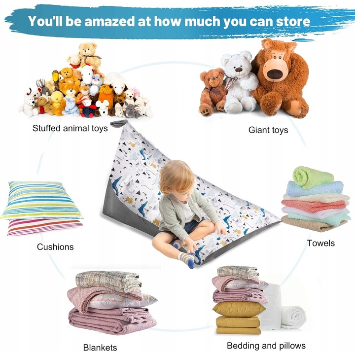 Fotoliu pentru copii cu spatiu de depozitare, design elegant, multicolor, 200L