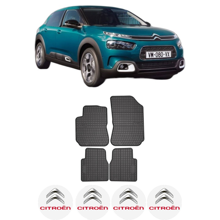Set covorase presuri CITROEN C4 CACTUS Van (0B_, 0P_) din 2019, auto, din cauciuc thermoplastic, 4 Stickere auto cu CITROEN