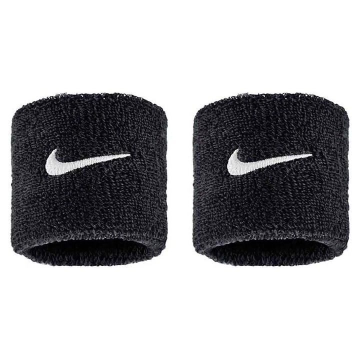 Спортни маншети Nike Swoosh Small Wristbands, Черен
