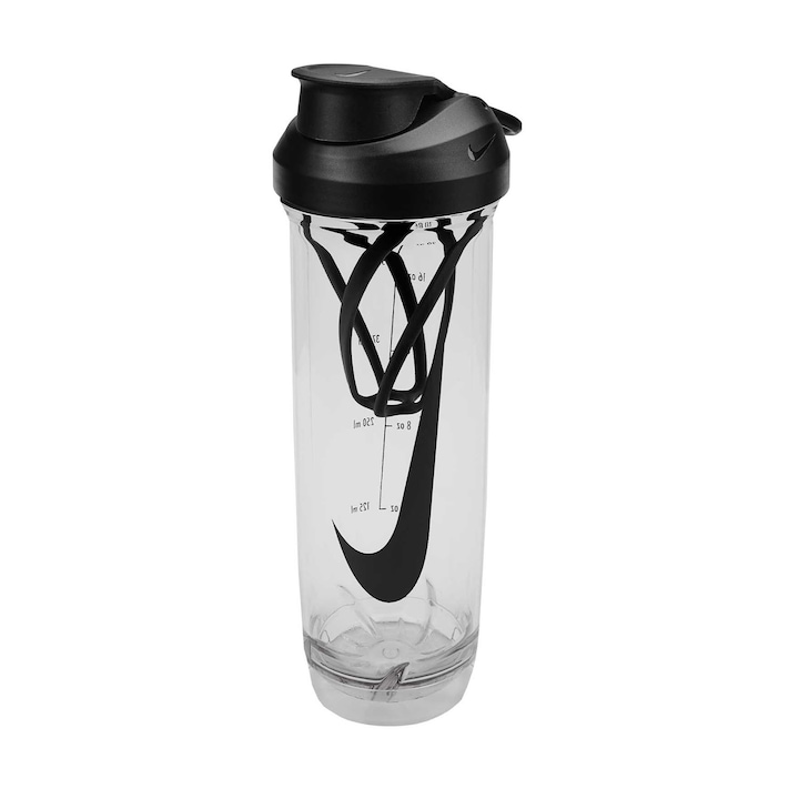 Nike Recharge Shaker 2.0 palack, BPA mentes, 700 ml, 24oz, átlátszó/fekete