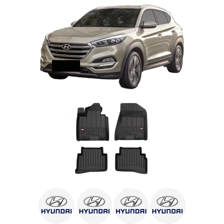 Set covorase presuri HYUNDAI TUCSON | TL din 2017-2021, auto, din cauciuc thermoplastic, 4 Stickere auto cu HYUNDAI