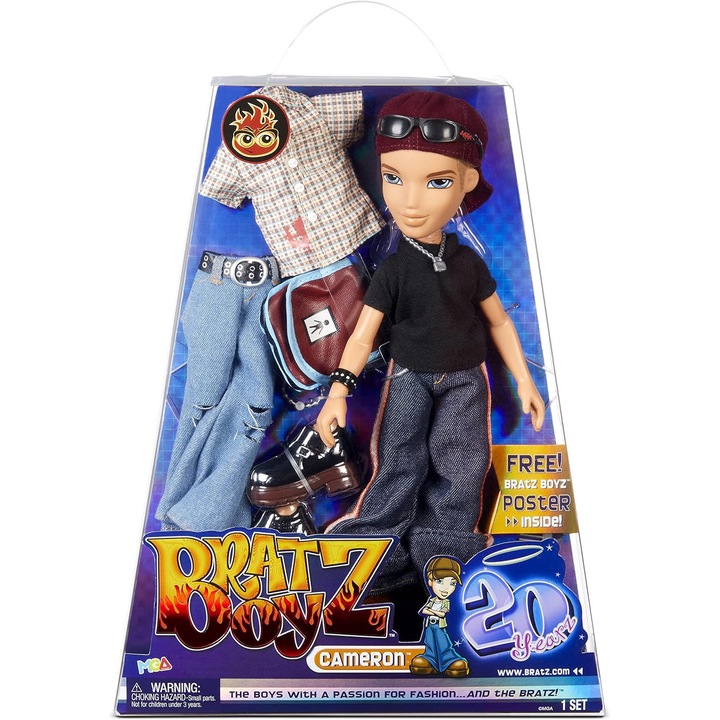 Bratz Cameron baba, 20 éves különkiadás, 2 ruhaszett, kiegészítők, többszínű, 5+ év