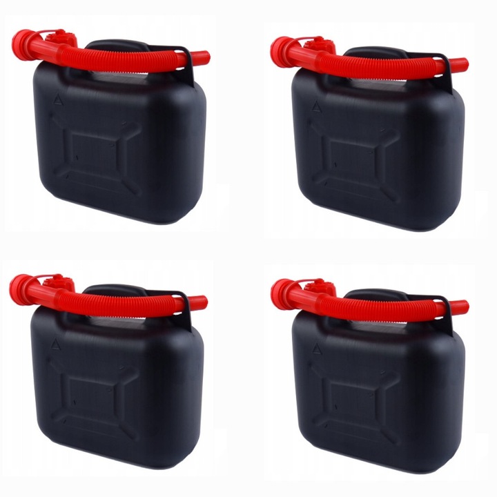 Set 4 canistre combustibil 20L cu lejek, DBautomotive, negru, dimensiuni 40x21x35cm