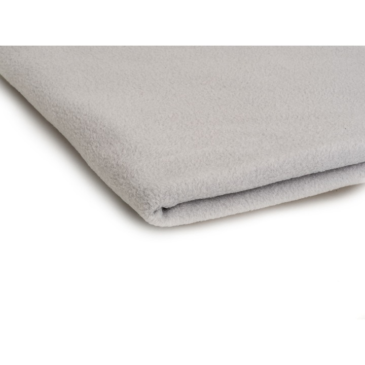 Fleece kötöttáru, 300 g/m², Világosszürke színű, 100% poliészter, Méretek 50cm x 155cm