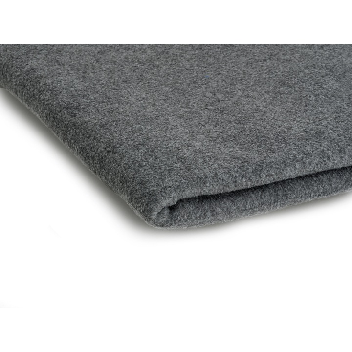 Tricotaje Fleece 300g/m², Culoare Gri Inchis Melanj, 100% Poliester, Dimensiuni 50cm x 155cm