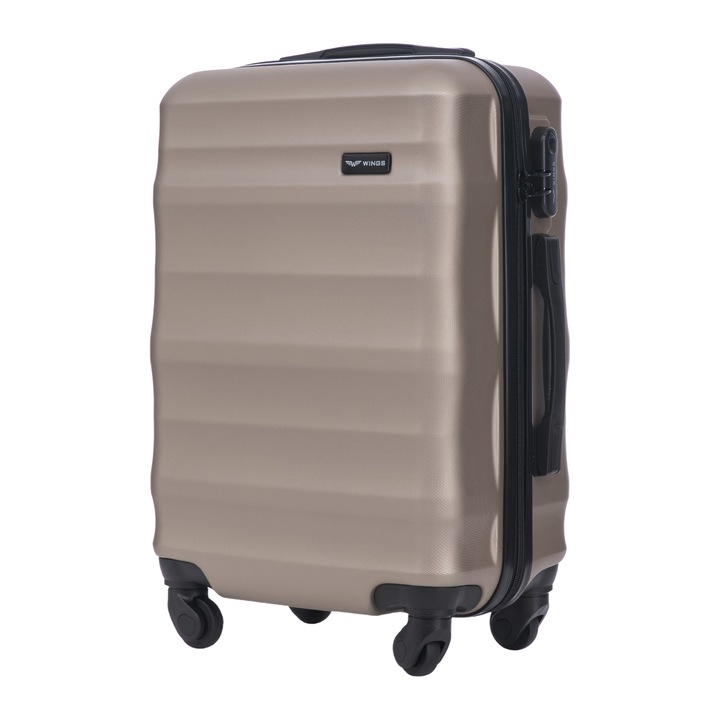 WINGS Aliza kis bőrönd, 38L, ABS, 4 forgó kerék, bézs, 56x40x23cm