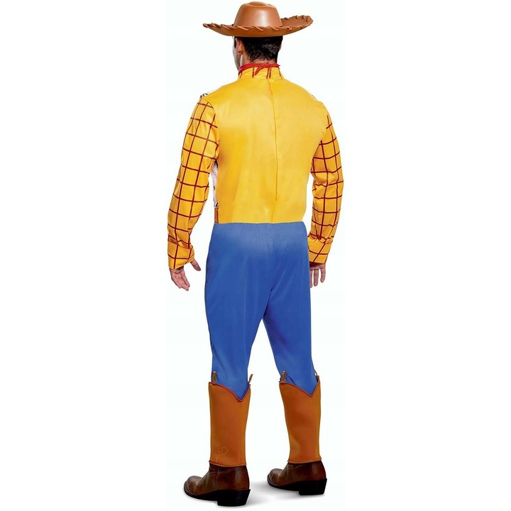 Woody hivatalos jelmez, Toy Story, XL, szett overállal, mellénnyel, kalappal, bandanával, standard színek
