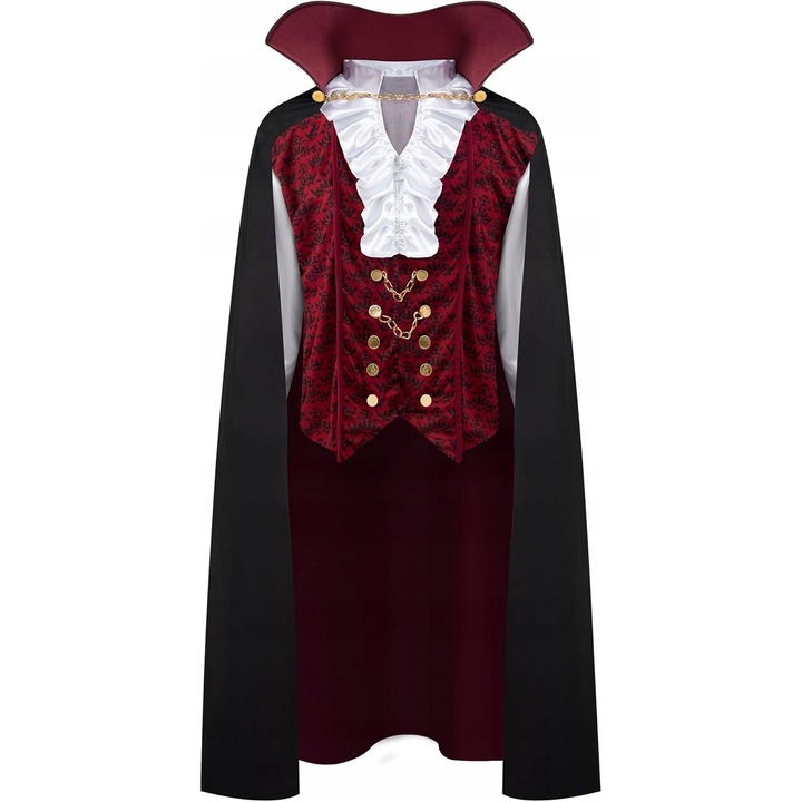 Costum de vampir gotic, set complet, victorian, M/L/XL, 100% poliester, negru