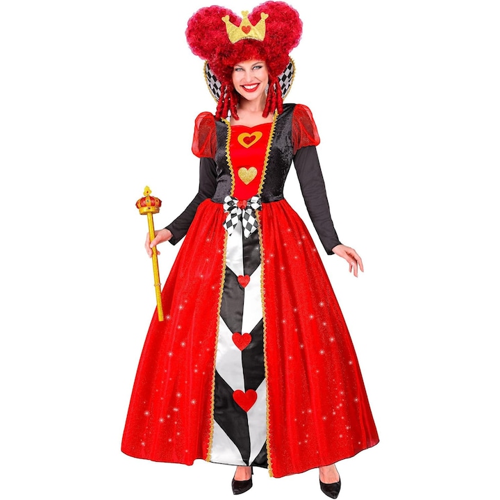 Costum de Regina, set complet, rochie eleganta si tiara cu coroana aurie, XS-S-M