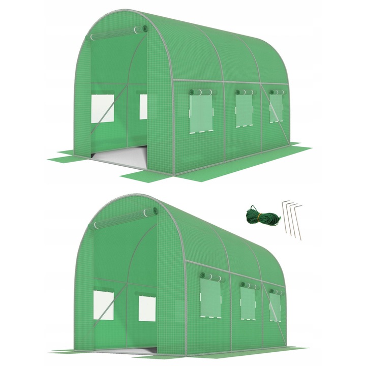 Tunel folioy 3x2m, 6m2, cu 6 feronerie, protectie UV-4, pentru gradina