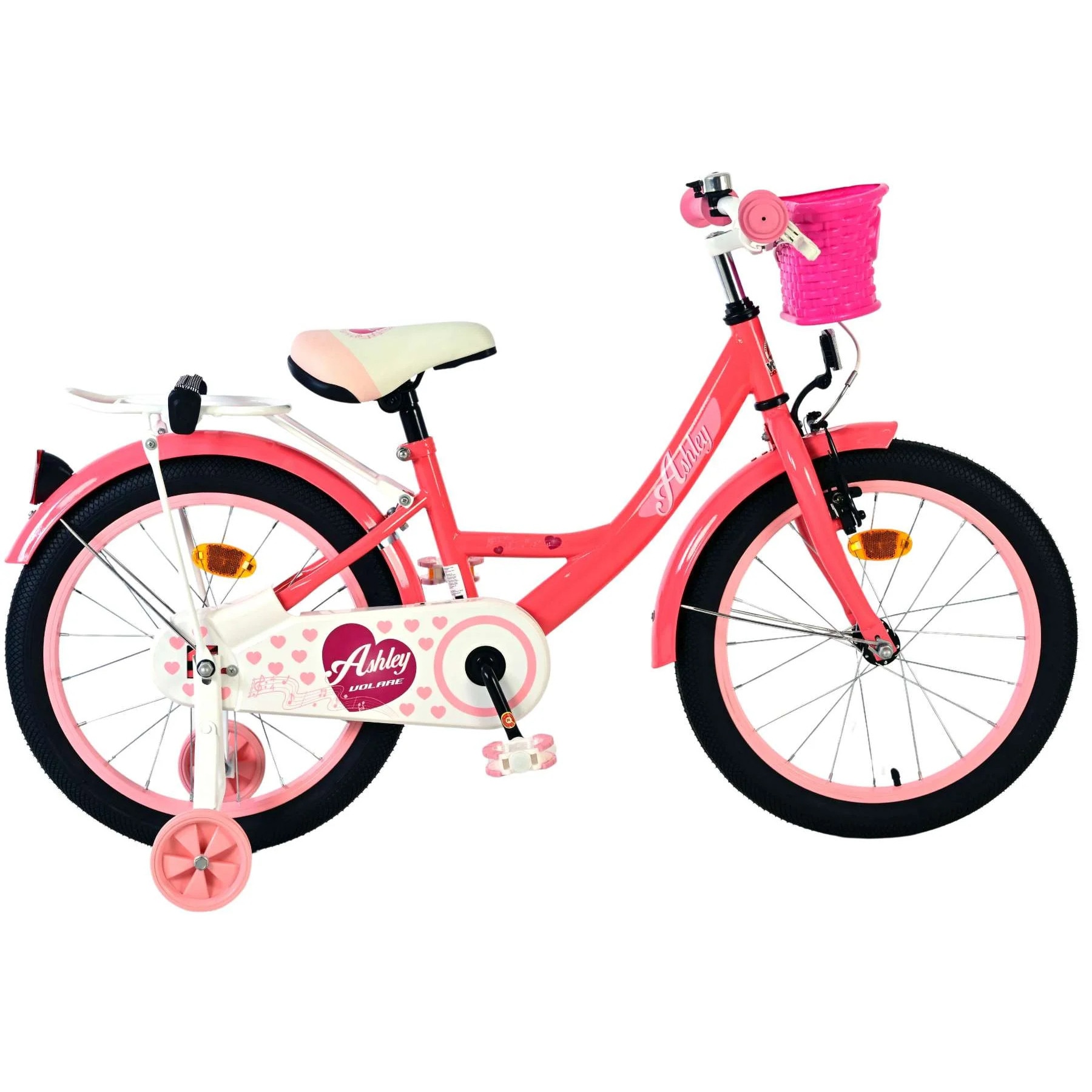 Bicicleta pentru fete Ashley, 18 inch, culoare roz, frana de mana
