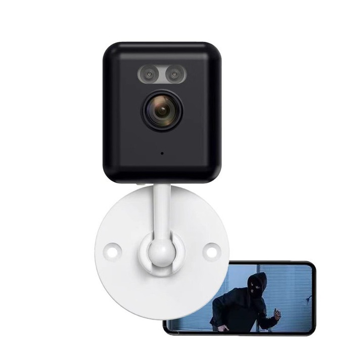 Камера за наблюдение B-VISION, 1080P, бяла, детекция на движение, двупосочно аудио