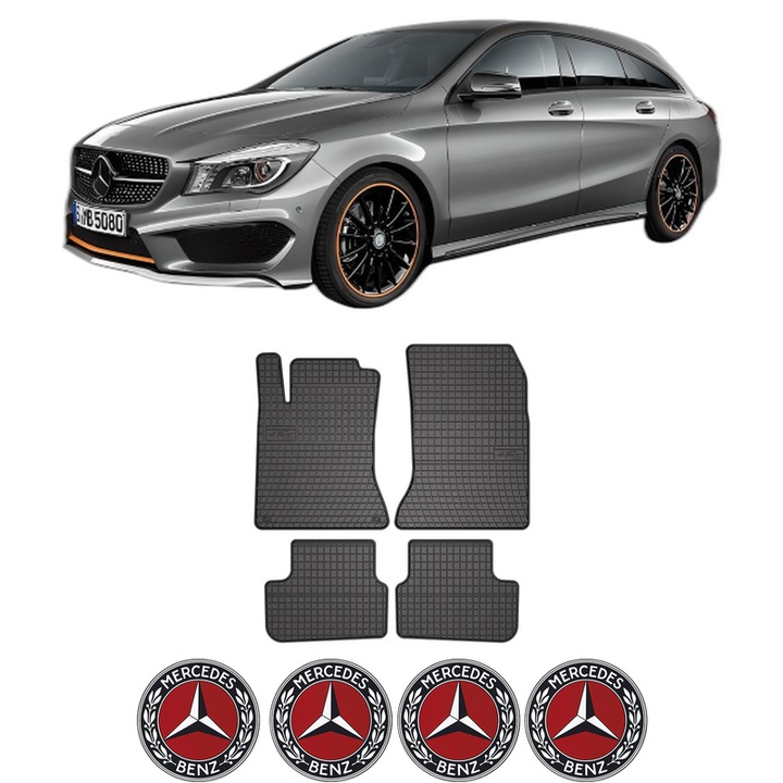 Set covorase presuri MERCEDES-BENZ CLA Shooting Brake (X117) din 2015-2019, auto, din cauciuc thermoplastic, 4 Stickere auto cu MERCEDES-BENZ