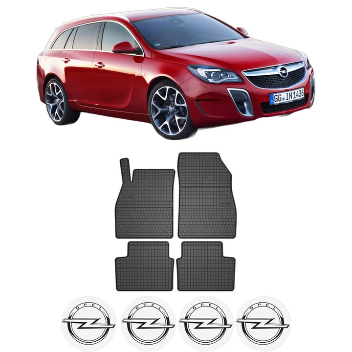 Set covorase presuri OPEL INSIGNIA A Country Tourer (G09) din 2008-2017, auto, din cauciuc thermoplastic, 4 Stickere auto cu OPEL