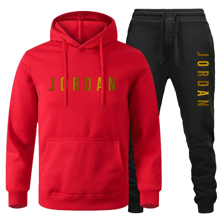 Set Hanorac JORDAN Toamna/Iarna - Rosu+Negru - XXL