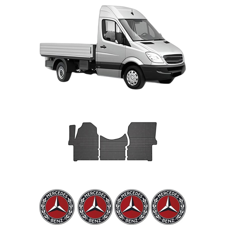 Set covorase presuri MERCEDES-BENZ SPRINTER 5-t Platform/Chassis (B906) din 2006-2018, auto, din cauciuc thermoplastic, 4 Stickere auto cu MERCEDES-BENZ