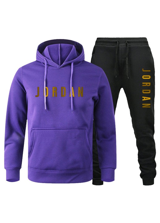 Set Hanorac/Pantaloni JORDAN Toamna/Iarna - Mov+Negru - XXL