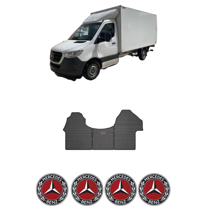 Set covorase presuri MERCEDES-BENZ SPRINTER 5-t Platform/Chassis (B907) din 2018-2022, auto, din cauciuc thermoplastic, 4 Stickere auto cu MERCEDES-BENZ