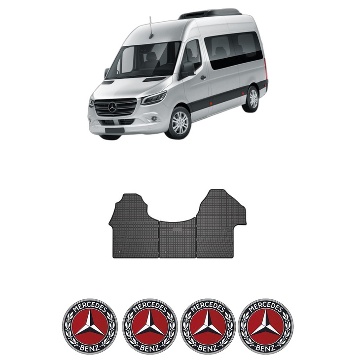 Set covorase presuri MERCEDES-BENZ SPRINTER 4-t Tourer Bus (B907) din 2018-2021, auto, din cauciuc thermoplastic, 4 Stickere auto cu MERCEDES-BENZ