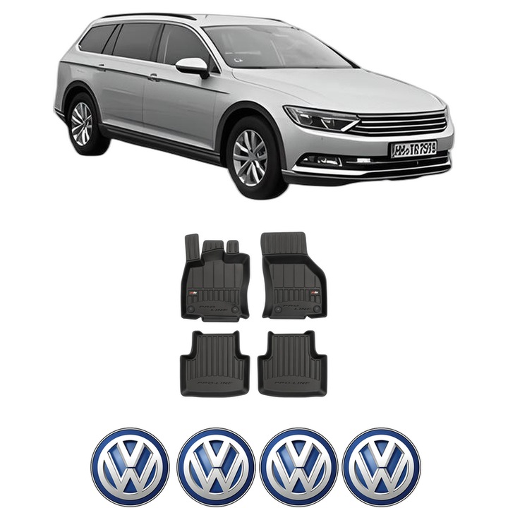 Set covorase presuri Volkswagen PASSAT ALLTRACK B8 Variant (3G5, CB5) din 2015-2024, auto, din cauciuc thermoplastic, 4 Stickere auto cu Volkswagen