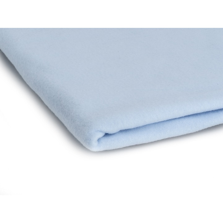 Fleece kötöttáru 300 g/m², Világoskék szín, 100% poliészter, Méretek 50cm x 155cm