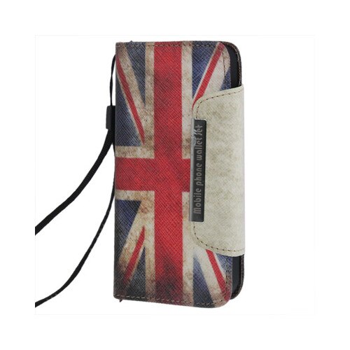 Husa protectie UK RETRO-FLAG pentru iPhone 5 / 5S / 5 SE, cu FLIP orizontal, inchidere magnetica, piele ECO - UK