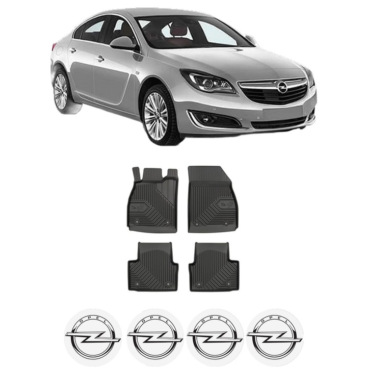 Set covorase presuri OPEL INSIGNIA A (G09) din 2008-2017, auto, din cauciuc thermoplastic, 4 Stickere auto cu OPEL