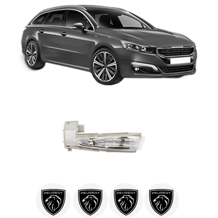 Indicator oglinda Partea Stanga PEUGEOT 508 SW I (8E_) din 2010-2018, Auto, Blic, 4 Stickere auto cu PEUGEOT
