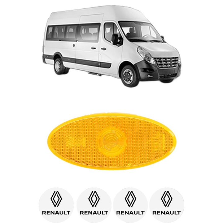 Lumina de clarificare Partea Dreapta / Stanga RENAULT MASTER III Bus (JV) din 2011-2015, Auto, Blic, 4 Stickere auto cu RENAULT