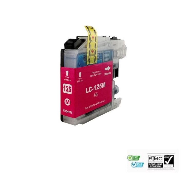 Brother LC-125XL LC125XL kompatibilis tintapatron, magenta (bulk - doboz nélkül) - 16 ml, BROTHER MFC J4110DW, MFC J4410DW, MFC J4510DW, MFC J4610DW, MFC J4710DW nyomtatókhoz