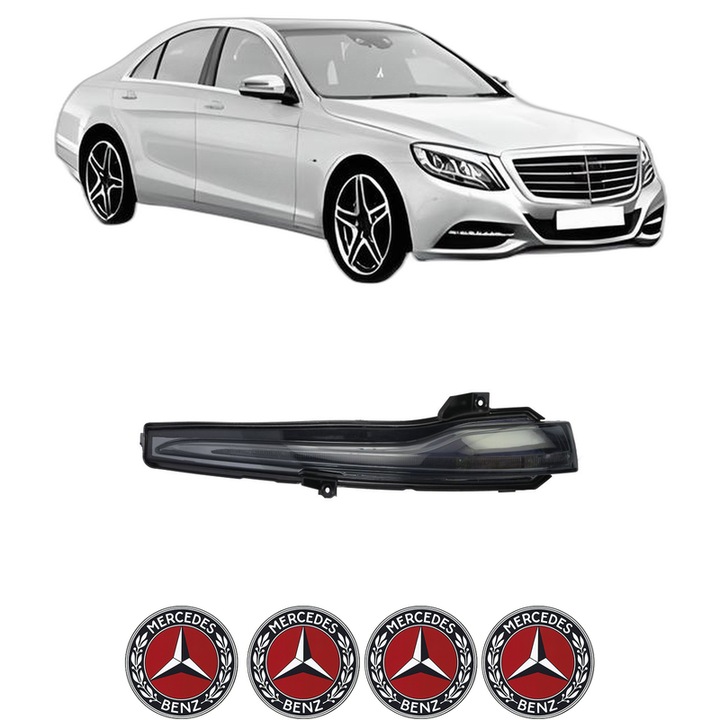 Indicator oglinda Fata Dreapta MERCEDES-BENZ S-CLASS (W222, V222, X222) din 2013-2020, Auto, Blic, 4 Stickere auto cu MERCEDES-BENZ